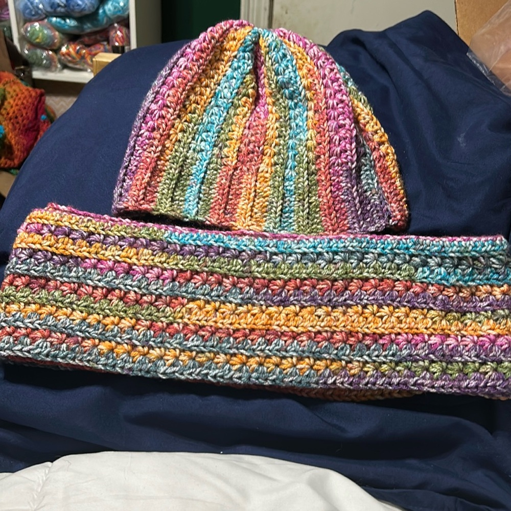 Crochet Hat&Scarf Set-Adult